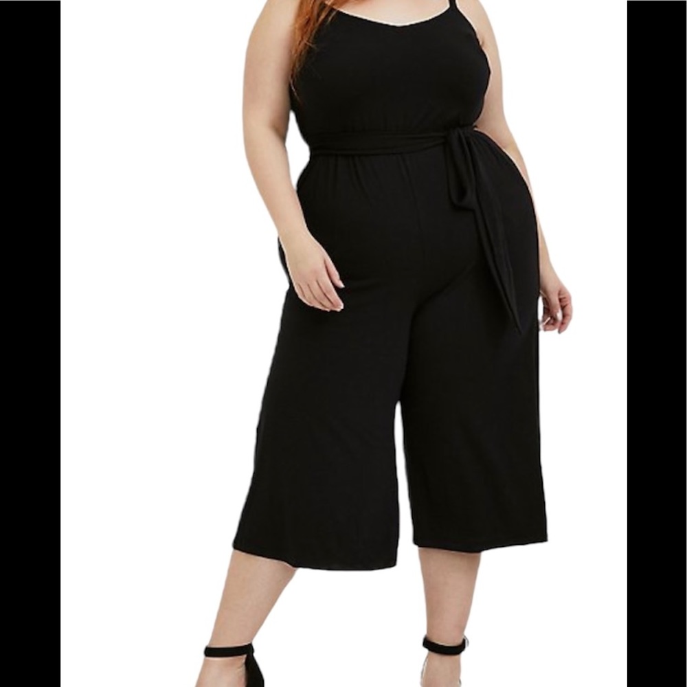 torrid Soft Black Self Tie Culotte Jumpsuit 3X